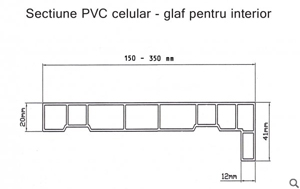 Sectiune glaf interior PVC